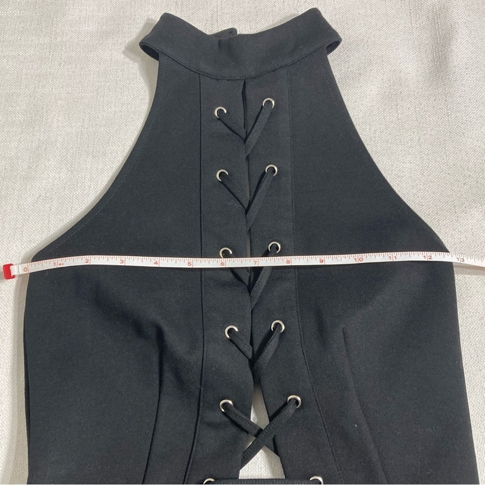 TOBI | Black Lace Up Halter Neck Dress - Picture 14 of 15
